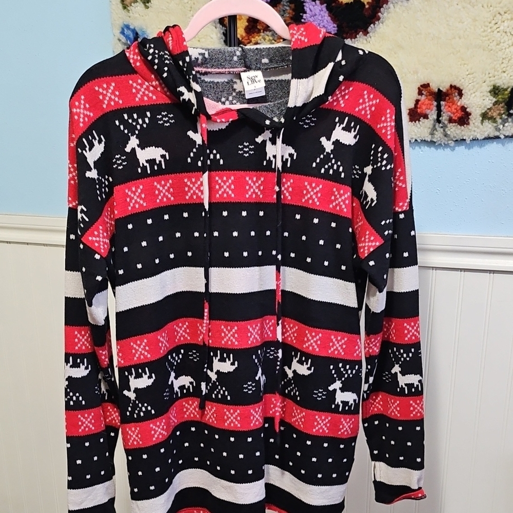 Sew In Love Festive Reindeer Hooded Sweater